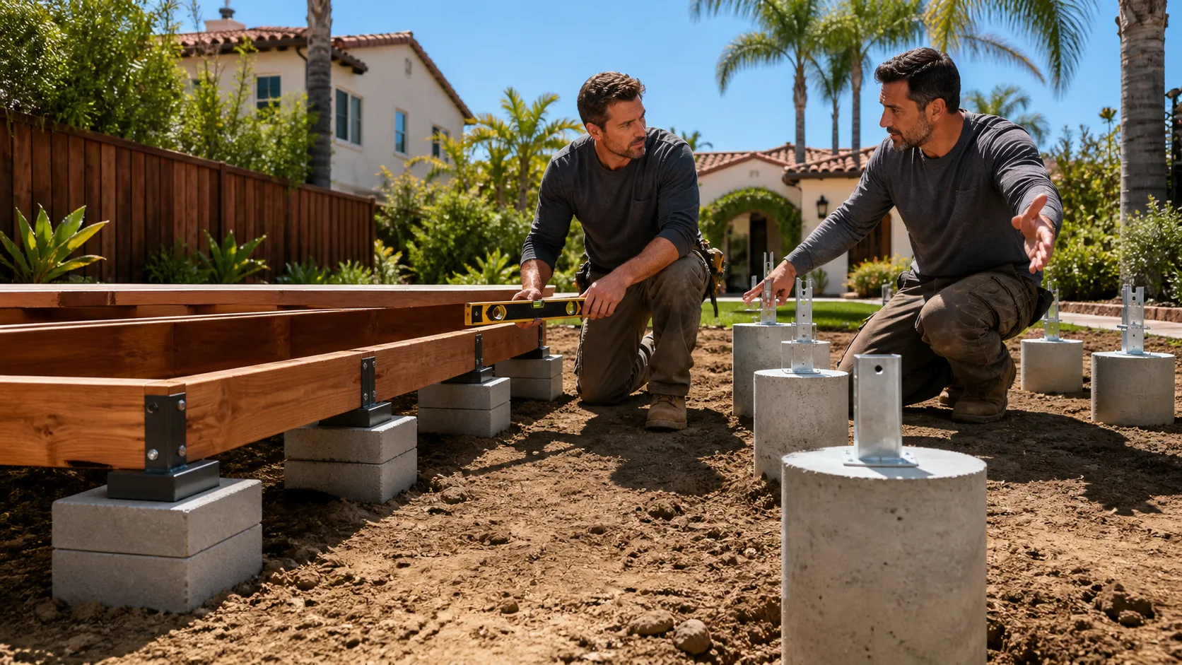 Concrete Deck Blocks vs. Poured Footings in Los Angeles: When to Use Each