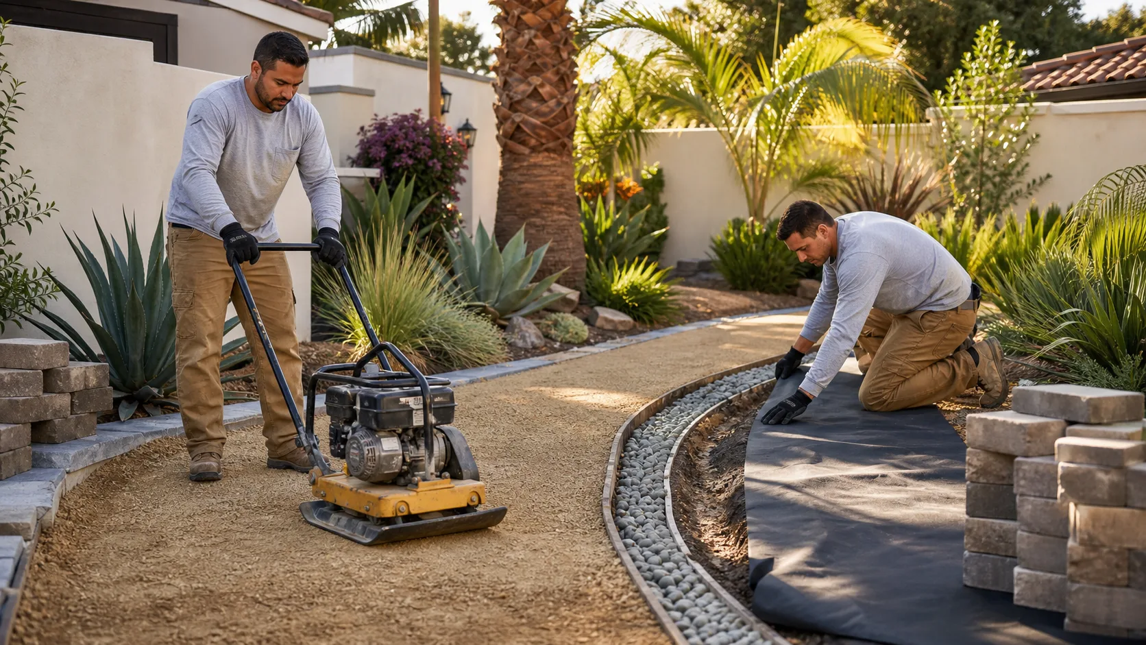Los Angeles Garden Path Base Prep: Compaction, Weed Barriers, Drainage