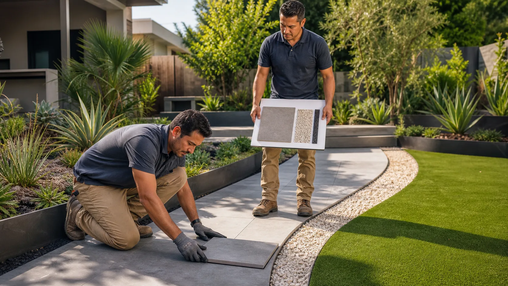Choosing Garden Path Materials That Work With Artificial Turf